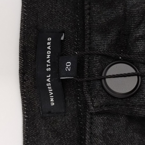 Universal Standard black shimmer jeans size 20 zip ankle new w/ tags 29" inseam - Picture 7 of 15